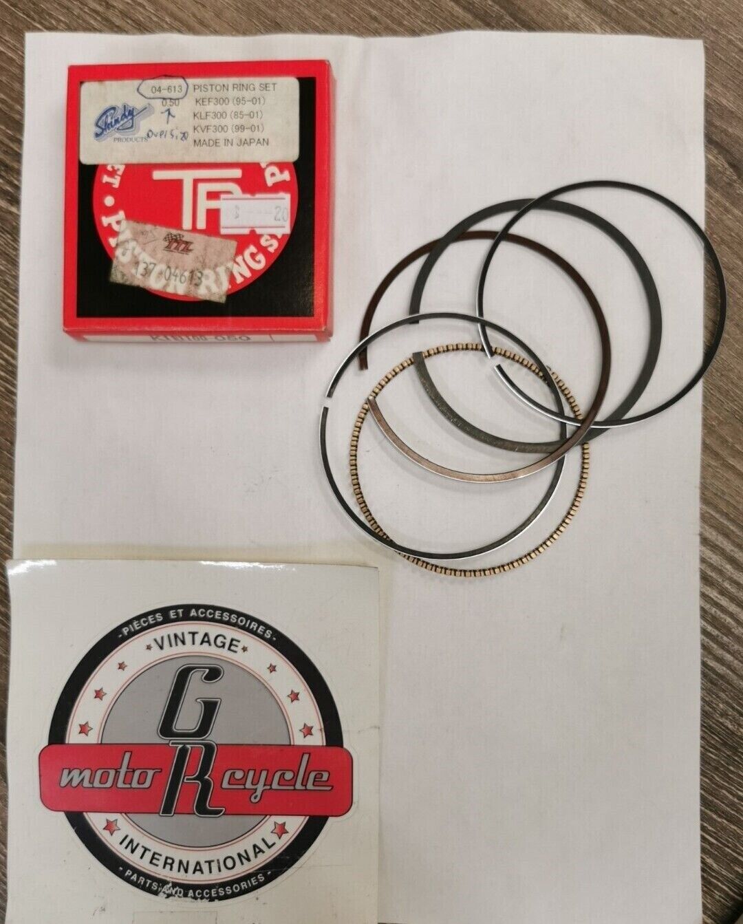 NOS TP KEF300 1995 - 2001 KLF300 KVF300  PISTON RING SET 0.50 04-613 J33