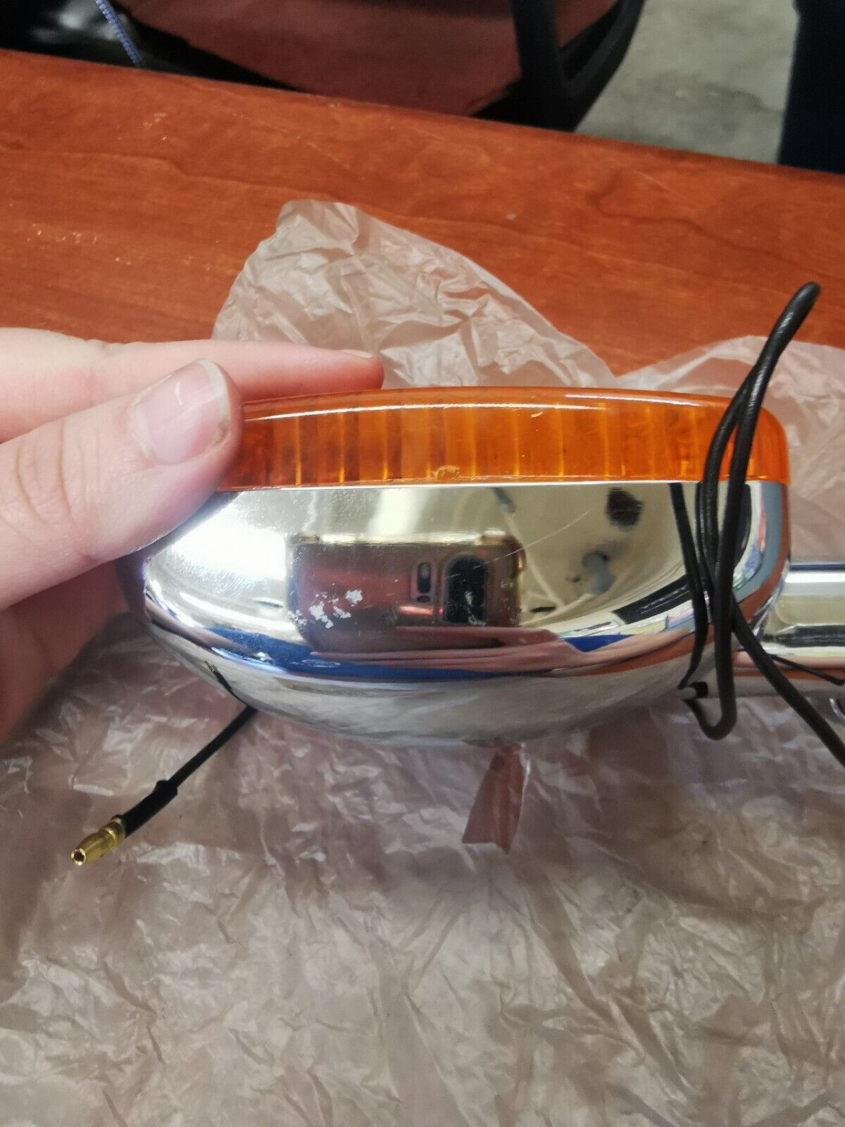 NOS Yamaha XS1100 REAR FLASHER LIGHT CHROME 2H7-83330-70-93 SUB 2H7-83330-7 Y165