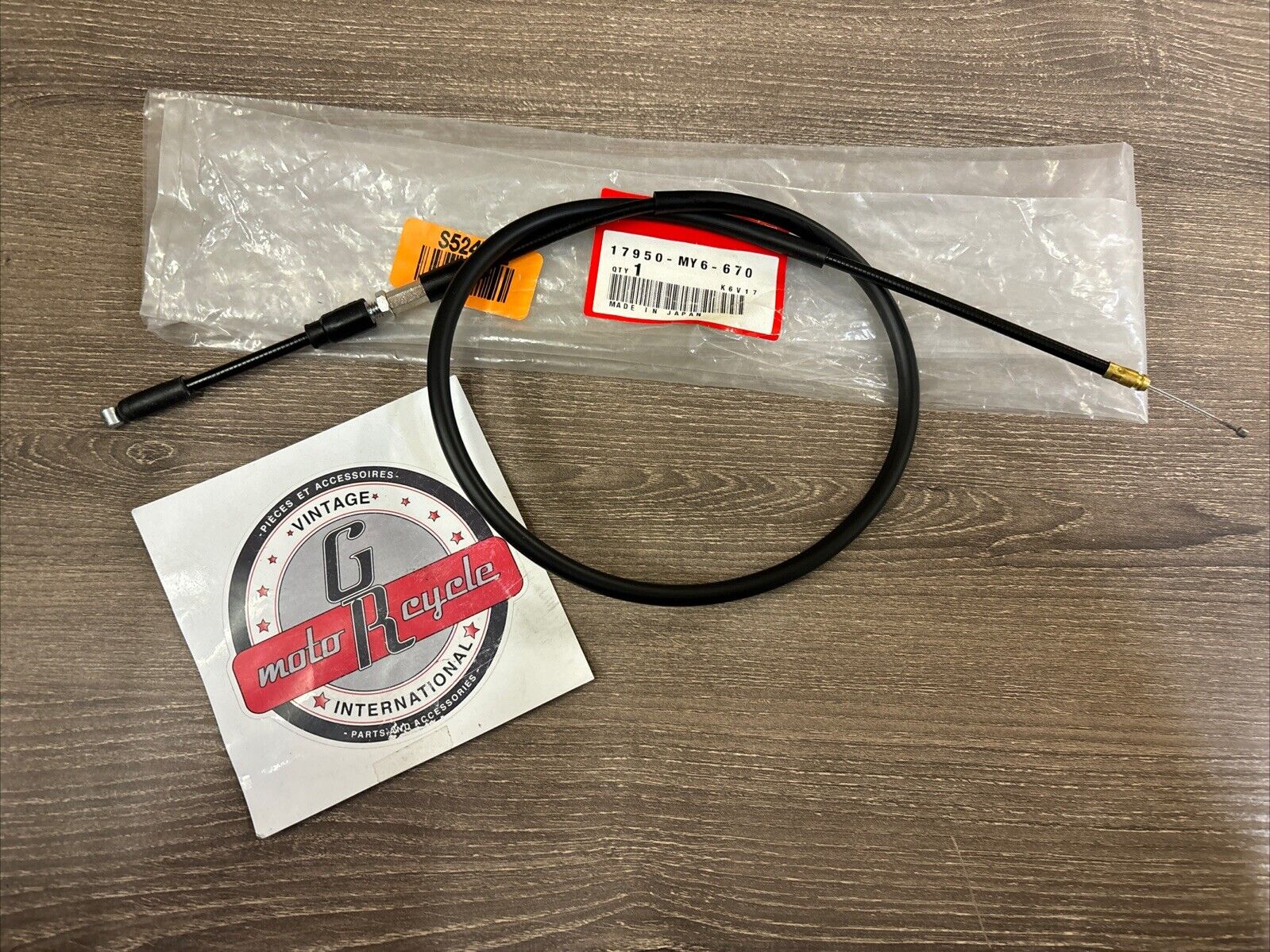 NOS Honda 1993 - 2006 XR650L CHOKE CABLE 17950-MY6-670 H137