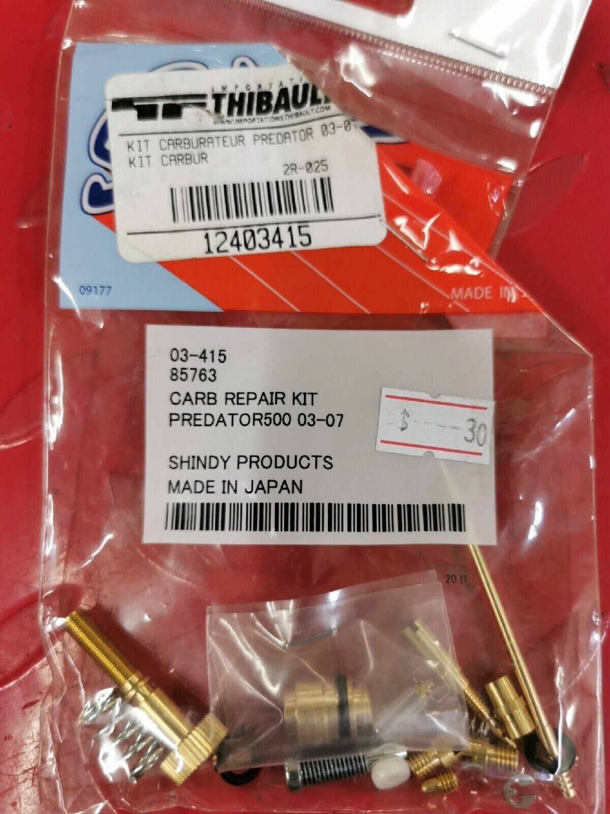 NOS SHINDY POLARIS Predator 500 2003 - 2007  CARBURETOR REPAIR KIT   03-415 J13
