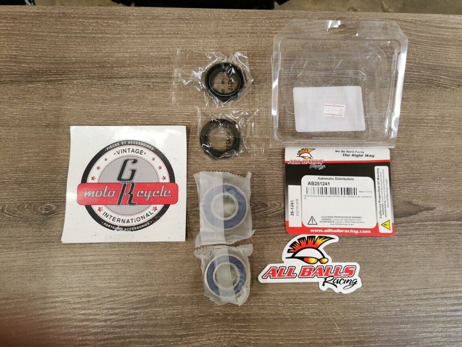 NOS ALL BALLS HONDA CR125R CR250R CR500R WHEEL BEARING KIT REAR 25-1241 J50