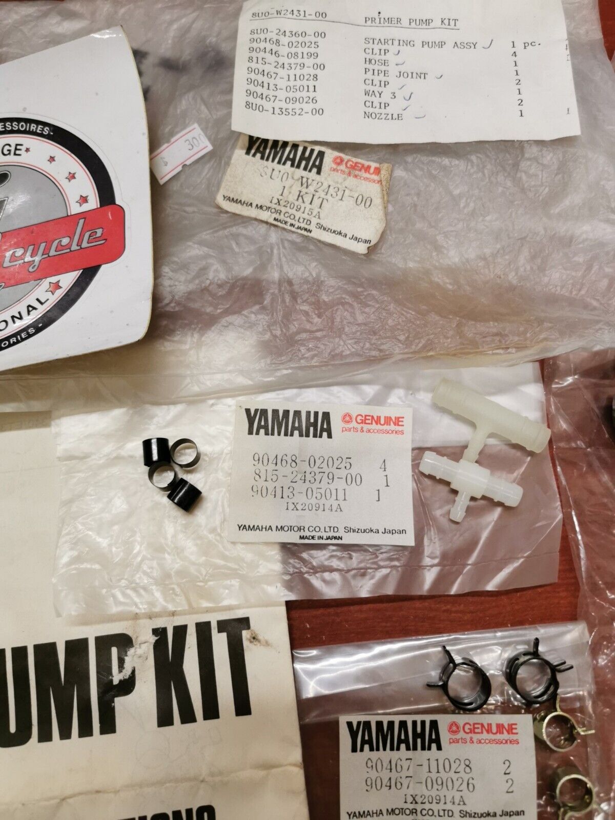 NOS Yamaha ET340 EC340 BR250 PRIMER PUMP KIT 8U0-W2431-00-00 Y88