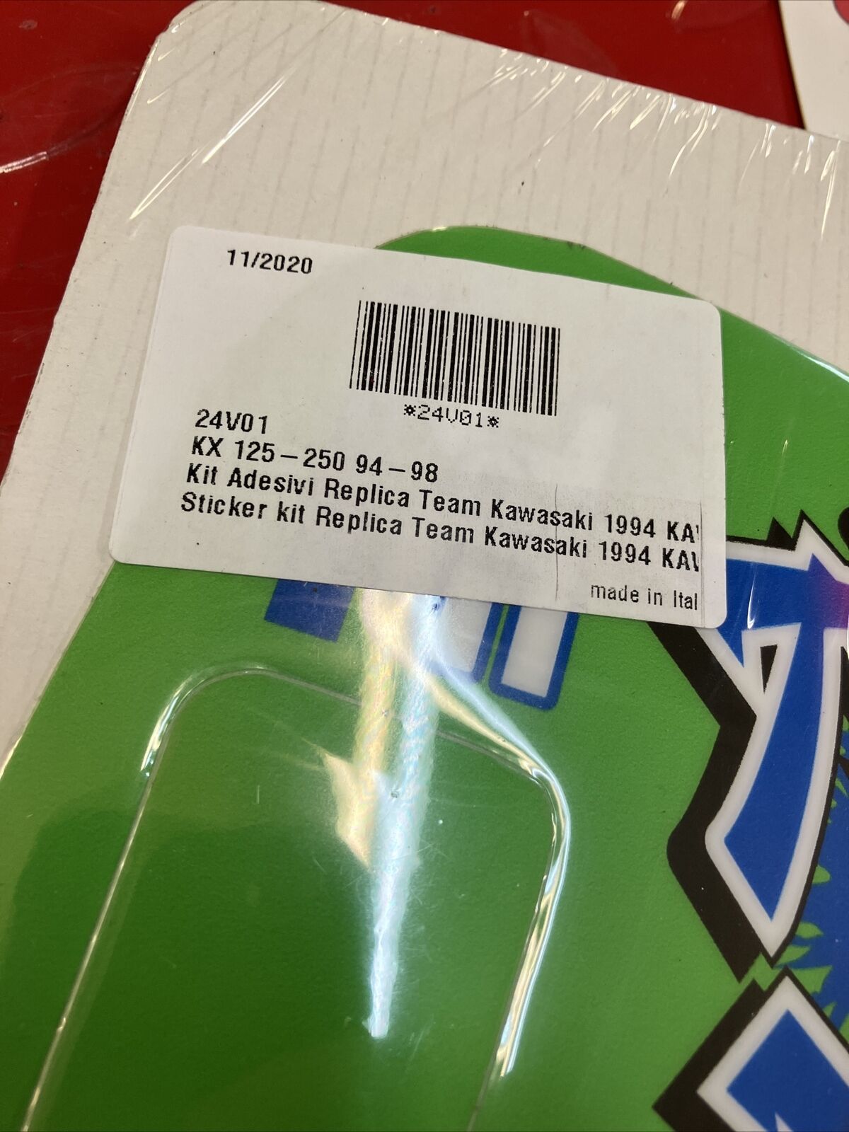 Complete Set Team Kawasaki 1994 tecnosel graphic decal kit KX125 KX250 1994-1998