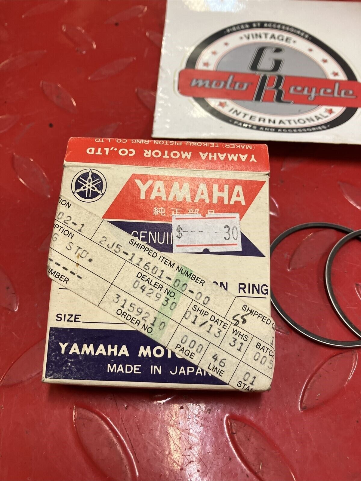 Nos Yamaha YZ80 1976 - 1980 Piston ring set STD 2j5-11601-00 5T8-11601-00-00 Y34