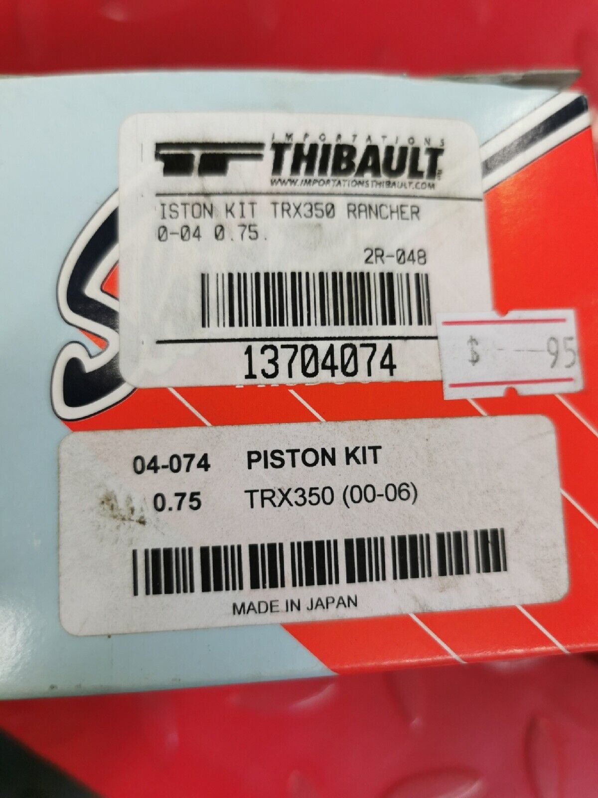 NOS SHINDY HONDA  TRX350 2000 - 2006  PISTON KIT 0.75   04-074  J13
