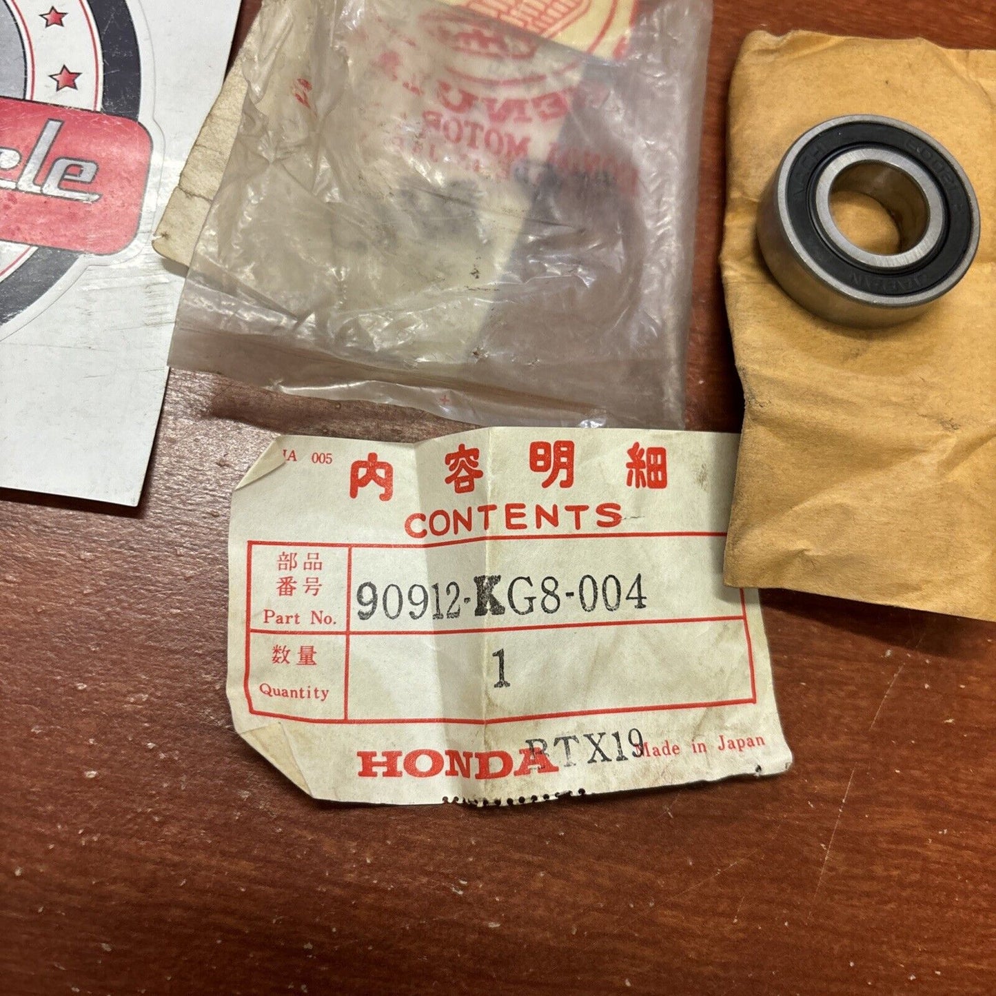 NOS Honda CH125 SH50 SH75 BEARING RADIAL BALL 90912-KG8-004 H166