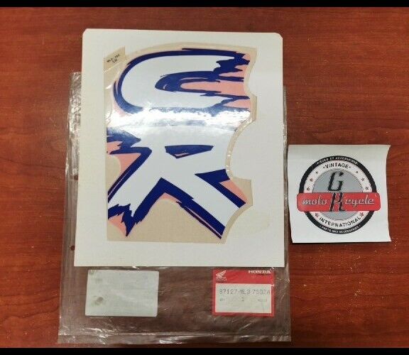 NOS Honda 1992 CR500R LEFT RADIATOR SHROUD MARK *TYPE1* 87127-ML3-790ZA H80
