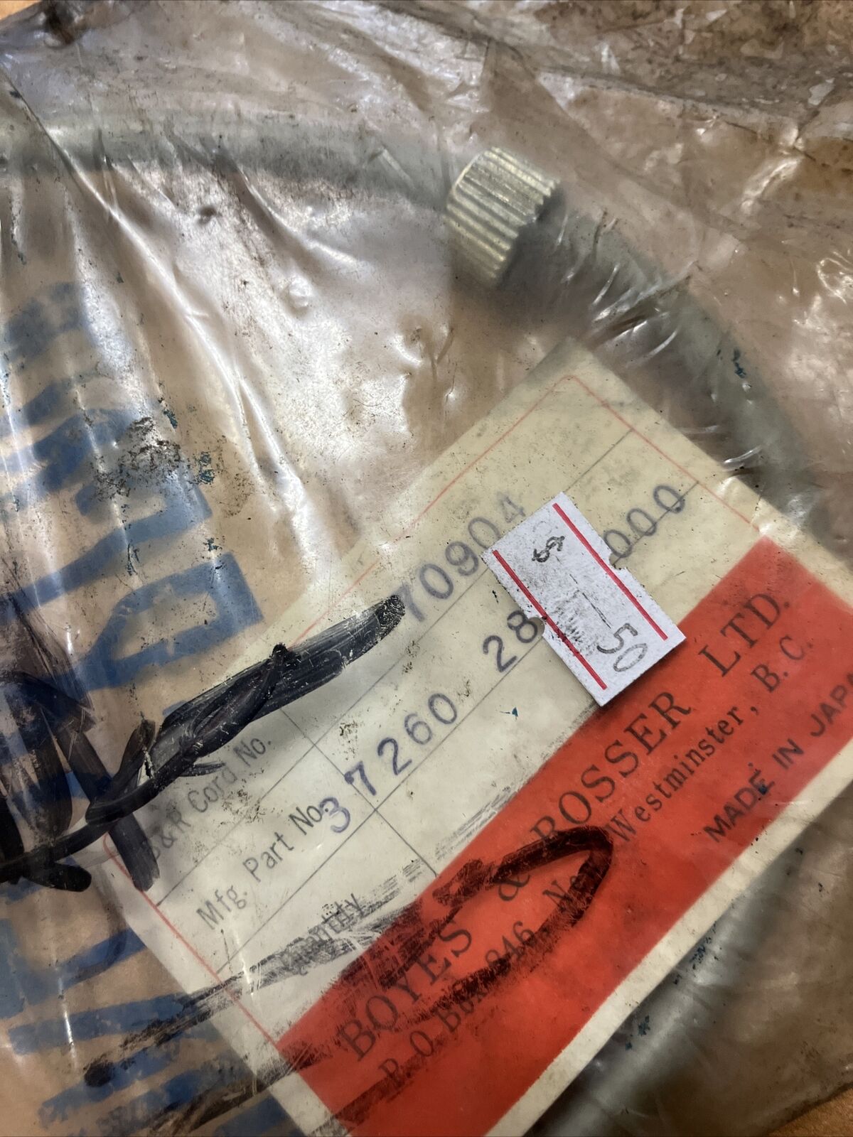 NOS HONDA CB450 CABLE ASSY TACHOMETER 37260-283-000  KS  70904 H18