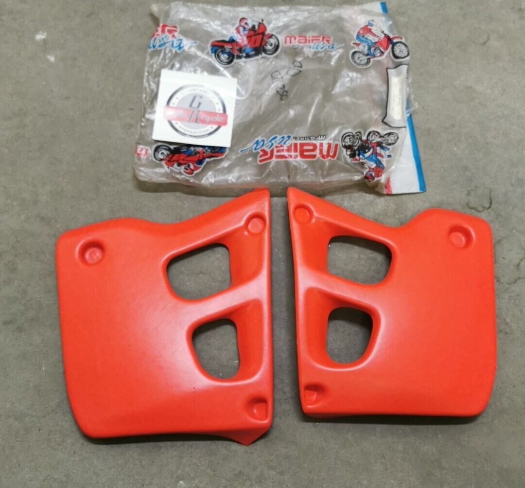 NOS MAIER HONDA CR250R 1990 FUEL TANK RADIATOR SCOOPS SHROUD RED Kit  60019 J42