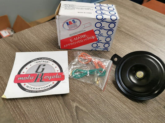 NOS K&S Technologies 12V Horn  92MM Diameter  Black  11-0200  J13
