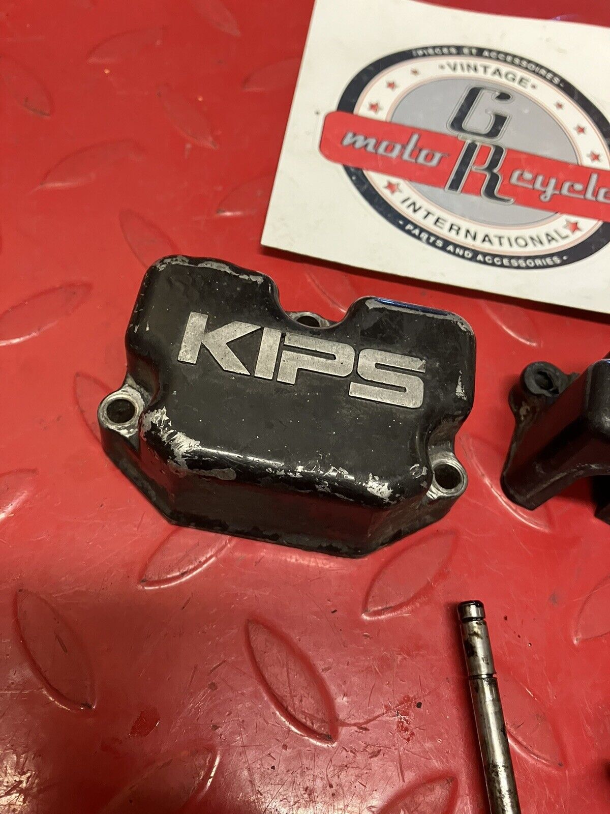 Kawasaki KX125 1986 complete power exhaust valve assembly cover governor shaft