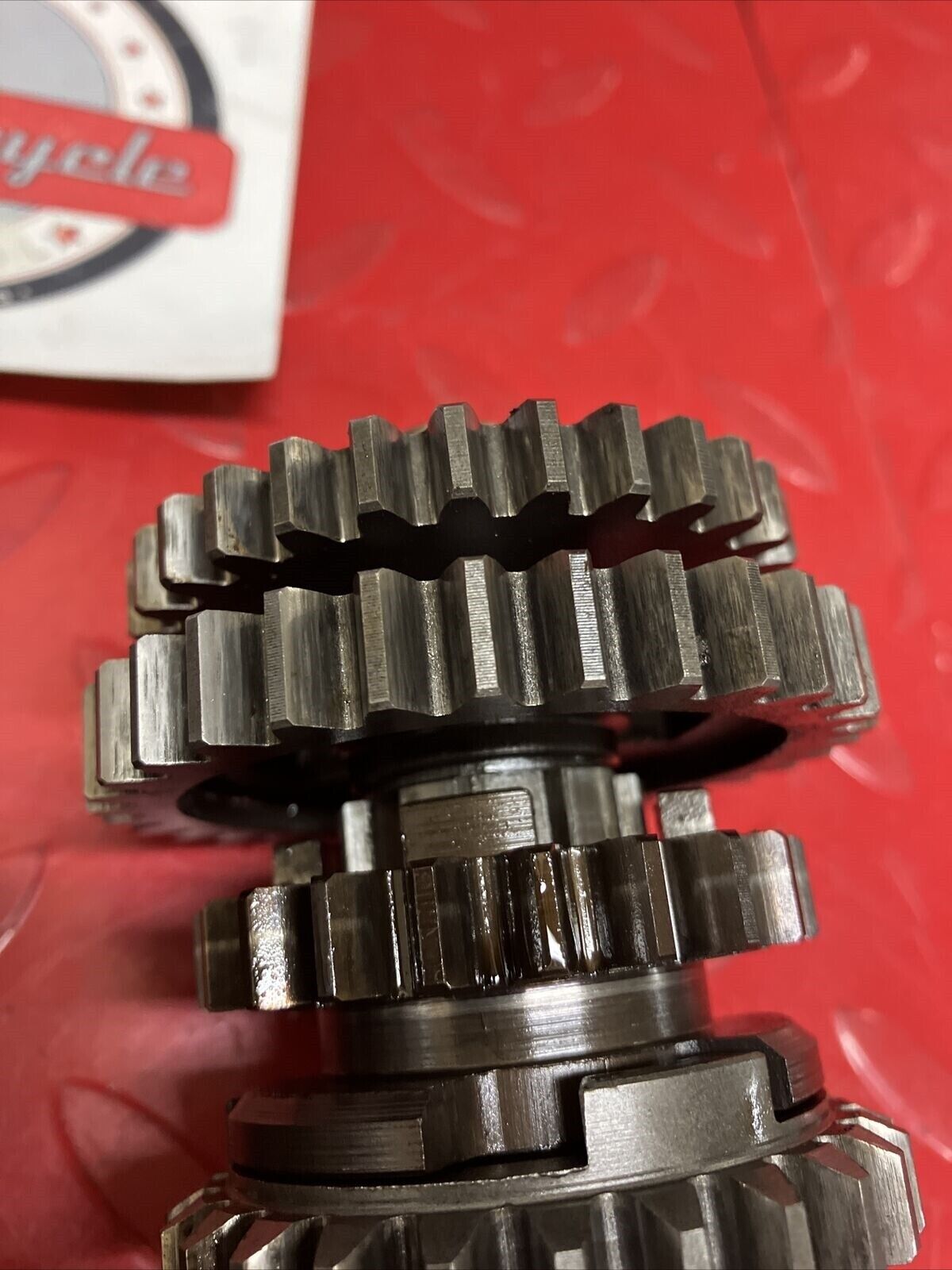 Suzuki TC125 1972 transmission shaft gear gearshift drum cam forks