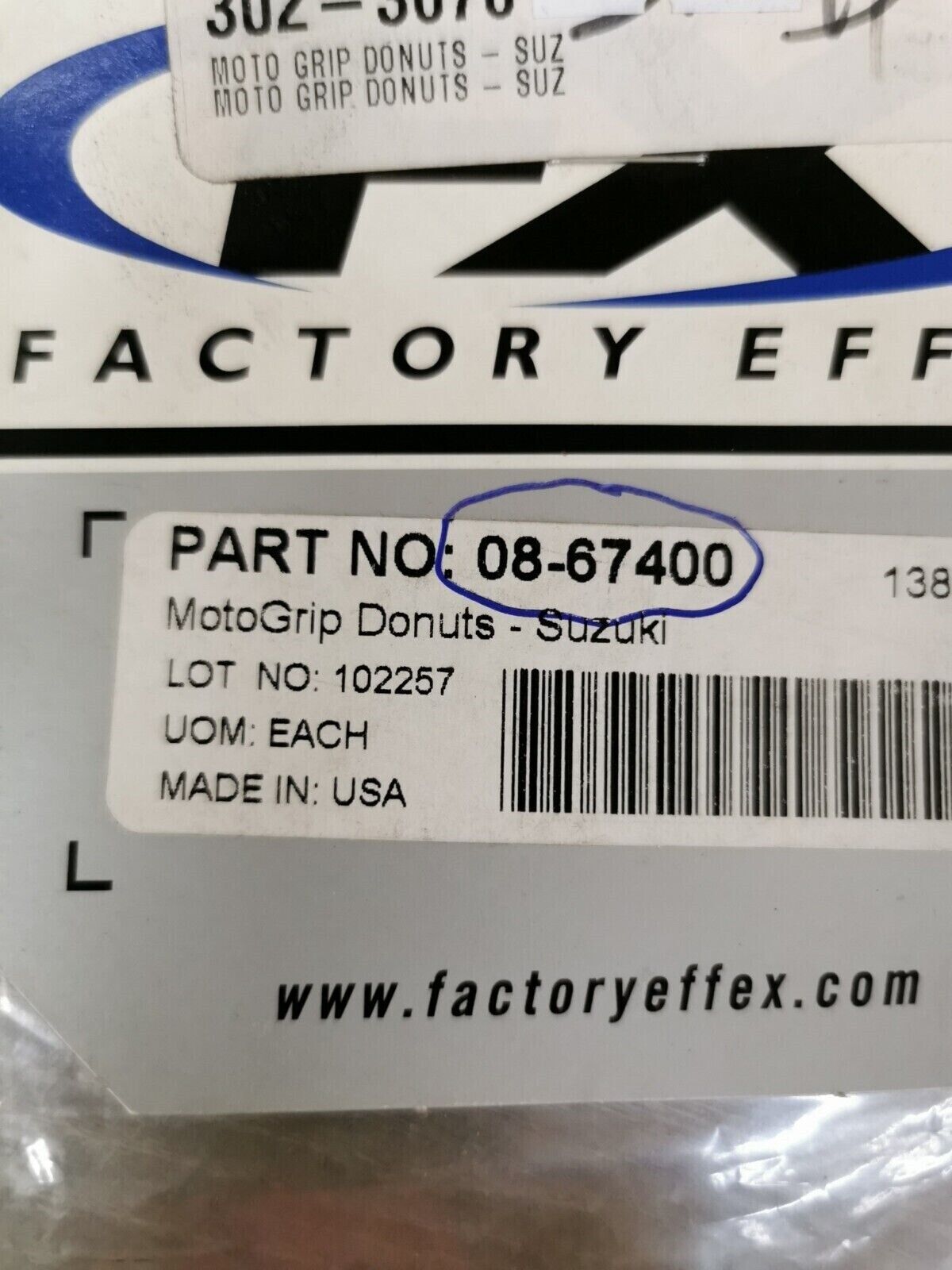 NOS FACTORY EFFEX SUZUKI MOTOGRIP DONUTS YELLOW QTY2  08-67400 J32