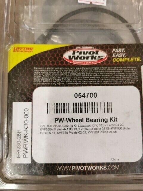 NOS PIVOT WORKS KFX700 KVF360A KVF360B WHEEL BEARING KIT PWRWK-K30-000 J54