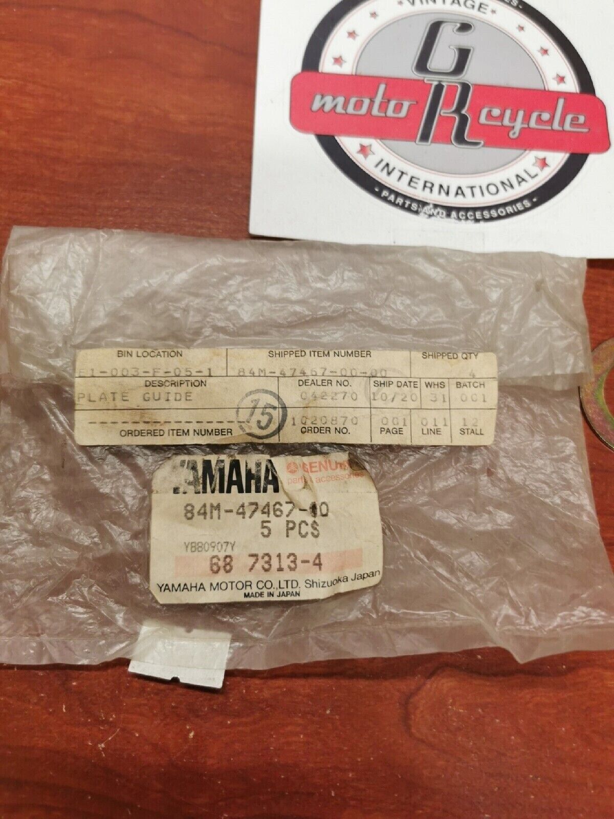 NOS Yamaha EX570 GUIDE PLATE 84M-47467-00-00 SUB. 87M-47467-00-00 Y70