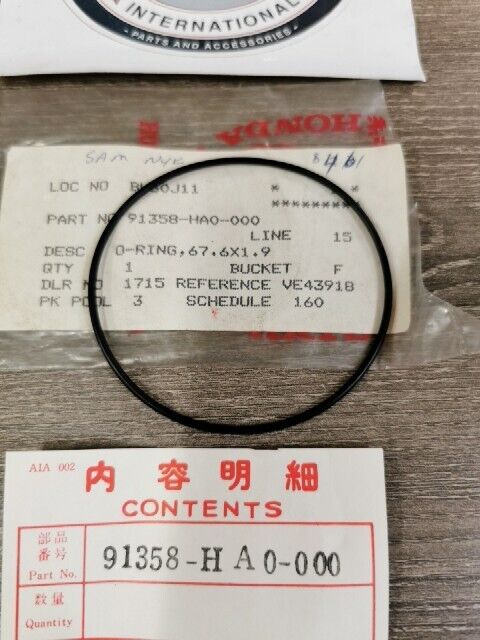 NOS HONDA ATC250ES CBR600F CBR500F O-RING 91358-HA0-000 H113