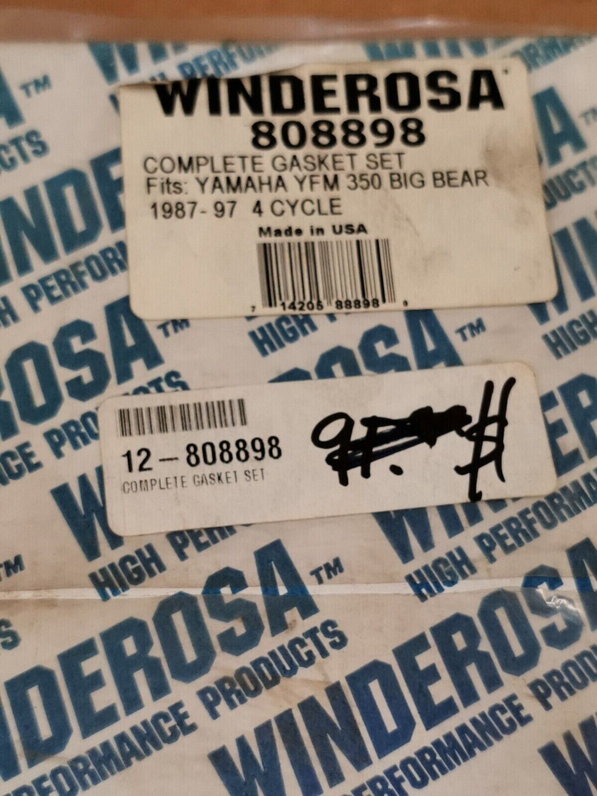 NOS WINDEROSA YAMAHA YFM350 BIG BEAR INCOMPLETE GASKET KIT SET 808898 J48