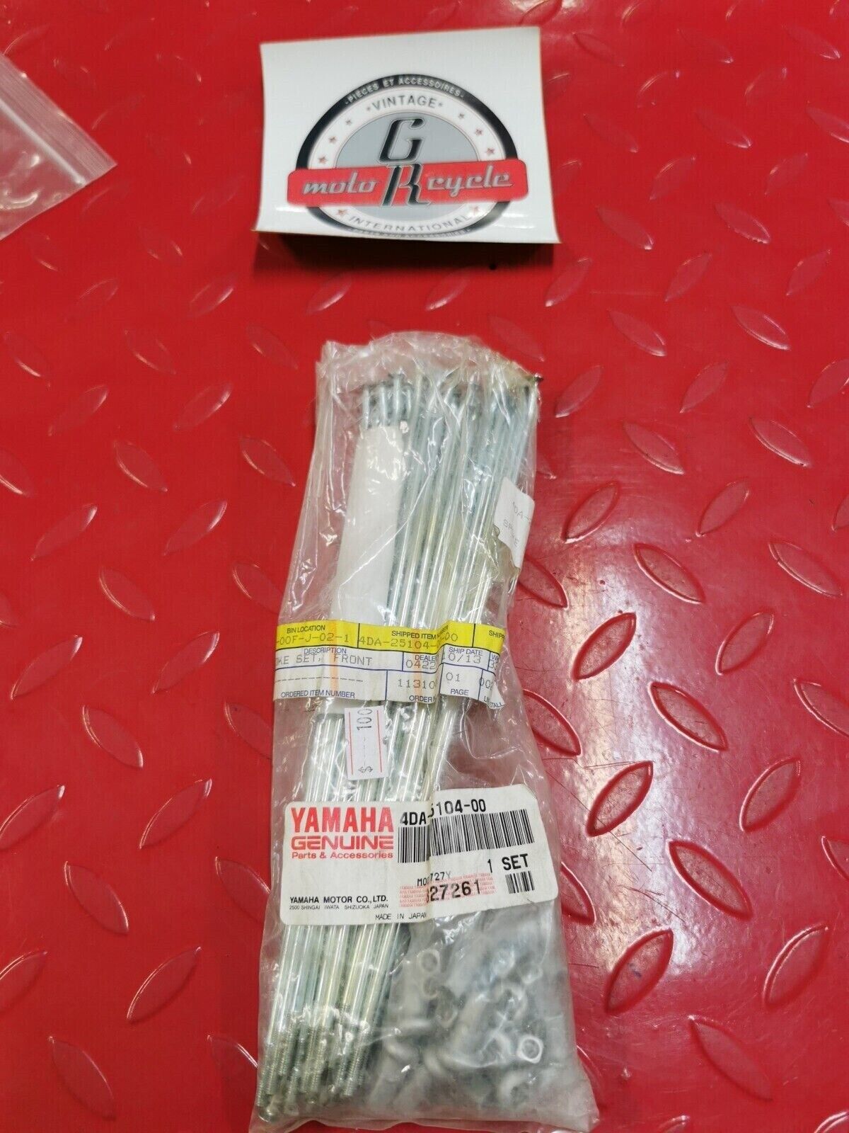 NOS Yamaha YZ125 YZ250 YZ400 SPOKE SET FRONT INCOMPLETE 4DA-25104-00-00 Y22