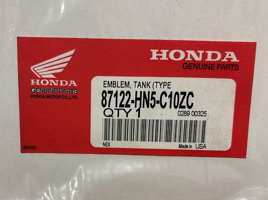 NOS Honda TRX350FE TRX350TE FUEL TANK TYPE 3 EMBLEM 87122-HN5-C10ZC H147