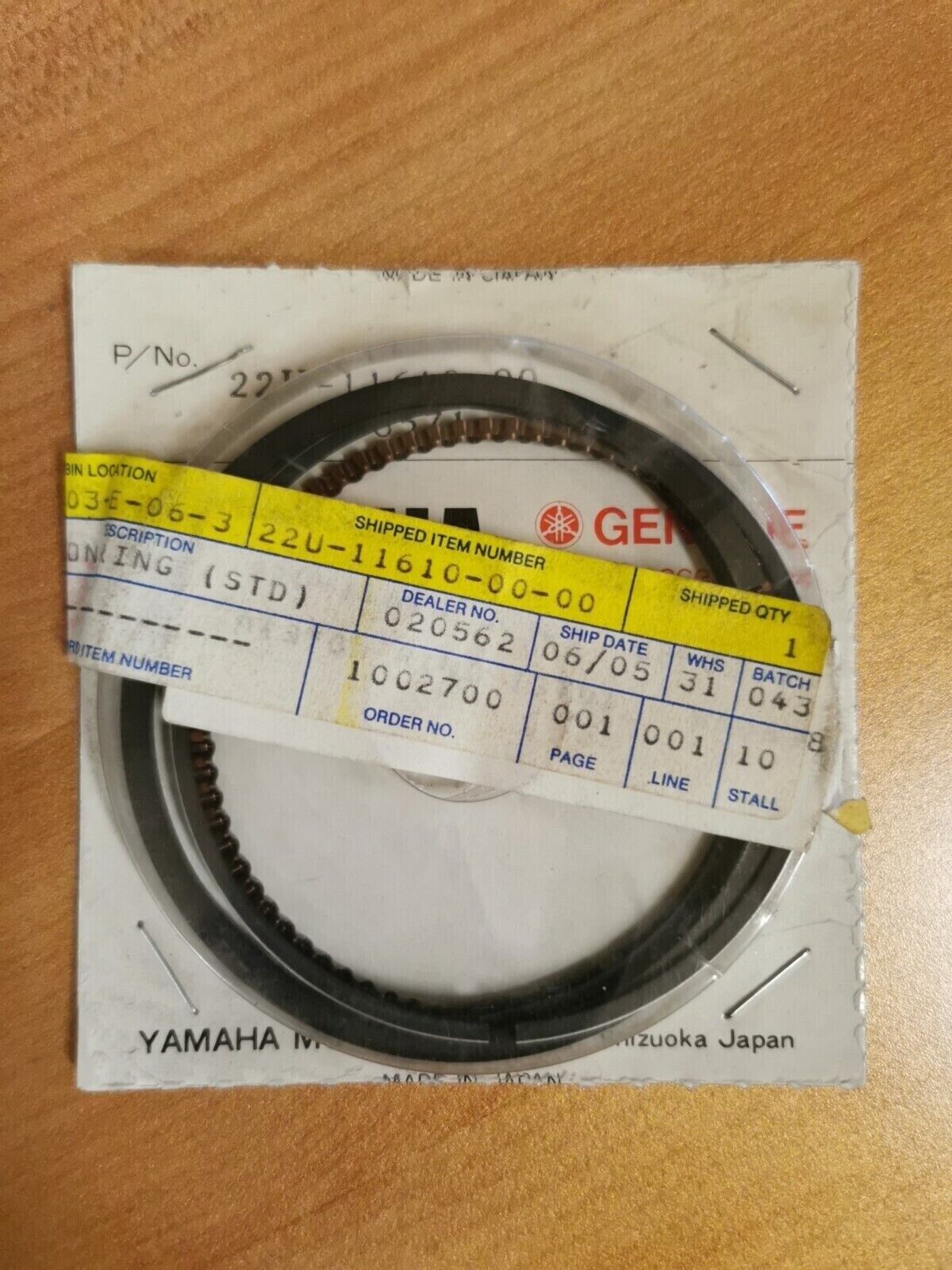 NOS YAMAHA XT225  TTR225 YTM225  1985 -2007 PISTON RING SET  29U-11610-00-00 Y48