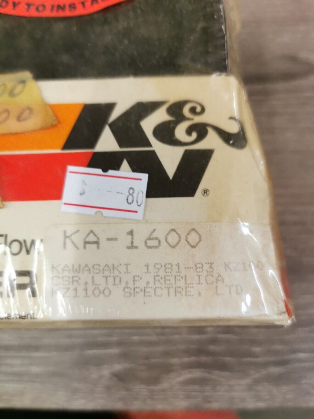 NOS K&N KAWASAKI KZ1000 KZ1100 1981 - 1983 AIR FILTER KA-1600 J30