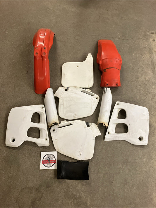 Honda CR250R 1991 1990 OEM Fender side cover number plate shroud KIT CR125R 1992