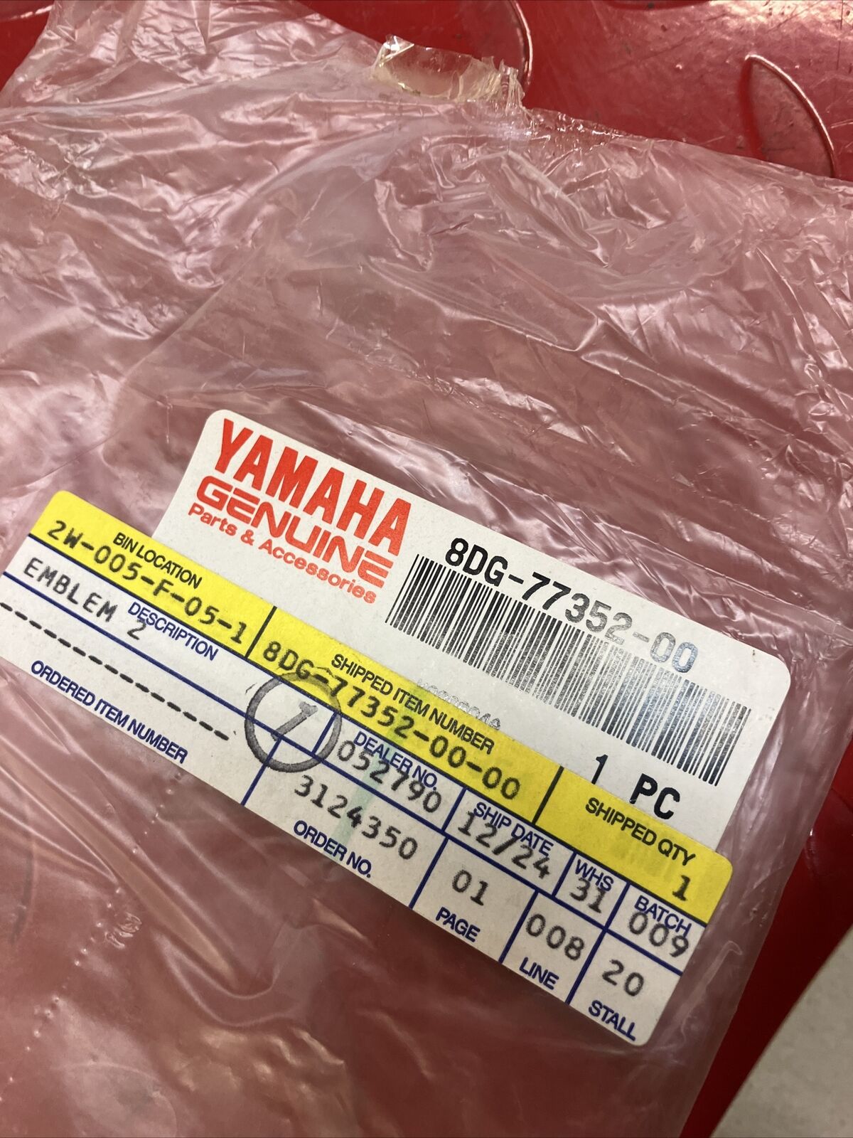 NOS Yamaha VX500 VX600 VX700 1999 DECAL EMBLEM 2 8DG-77352-00-00 Y36