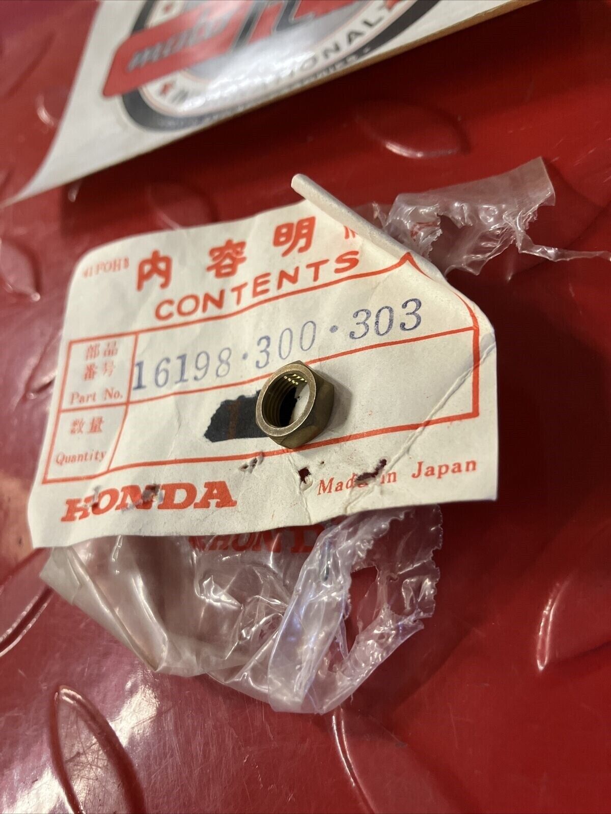NOS HONDA CB750K0 THROTTLE CABLE ADJUSTER NUT 16198-300-303 H24