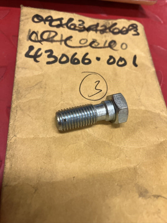 NOS KAWASAKI OIL LINE BOLT L=23 43066-001 SUPERCEDED BY 92153-0627 K19