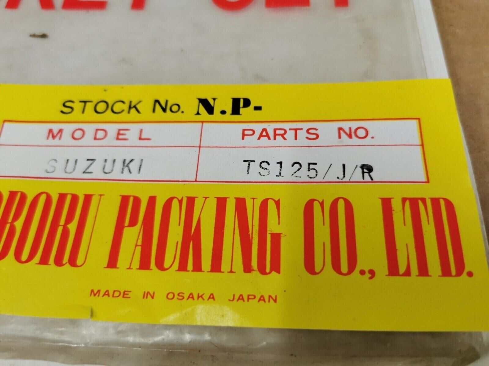 NOS NOBORU SUZUKI TS125J GASKET KIT INCOMPLETE SET J49