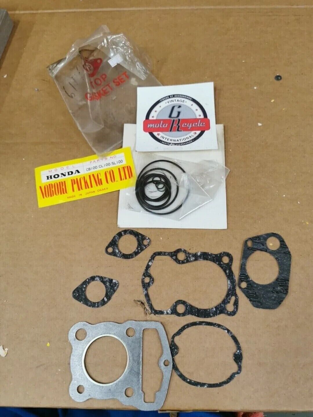 NOS NOBORU HONDA CB100 CL100 SL100 TOP END GASKET KIT INCOMPLETE SET J49