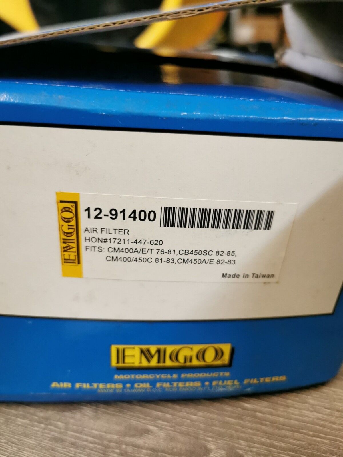 NOS EMGO Honda CM400 CM400T CM450 CB450SC Air Filter Element 12-91400 J31