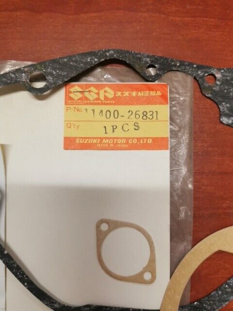 NOS Suzuki TS75 TM75 GASKET SET KIT (INCOMPLETE) 11400-26831 SUB 11400-26832 S33