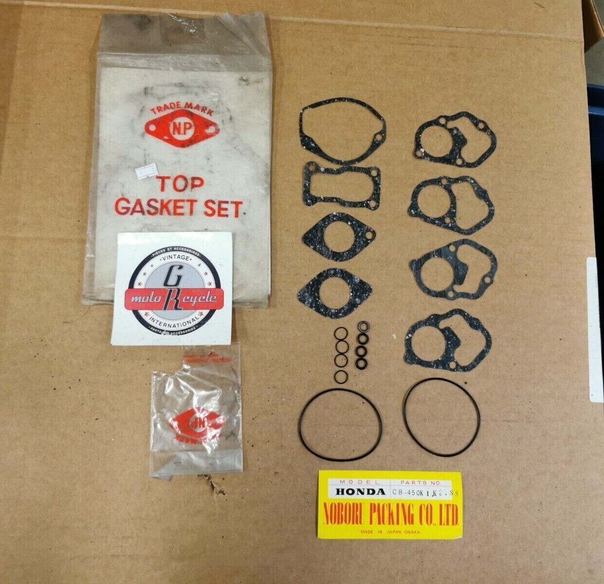 NOS NOBORU HONDA CB450 1968 1969 TOP END GASKET KIT INCOMPLETE SET J49