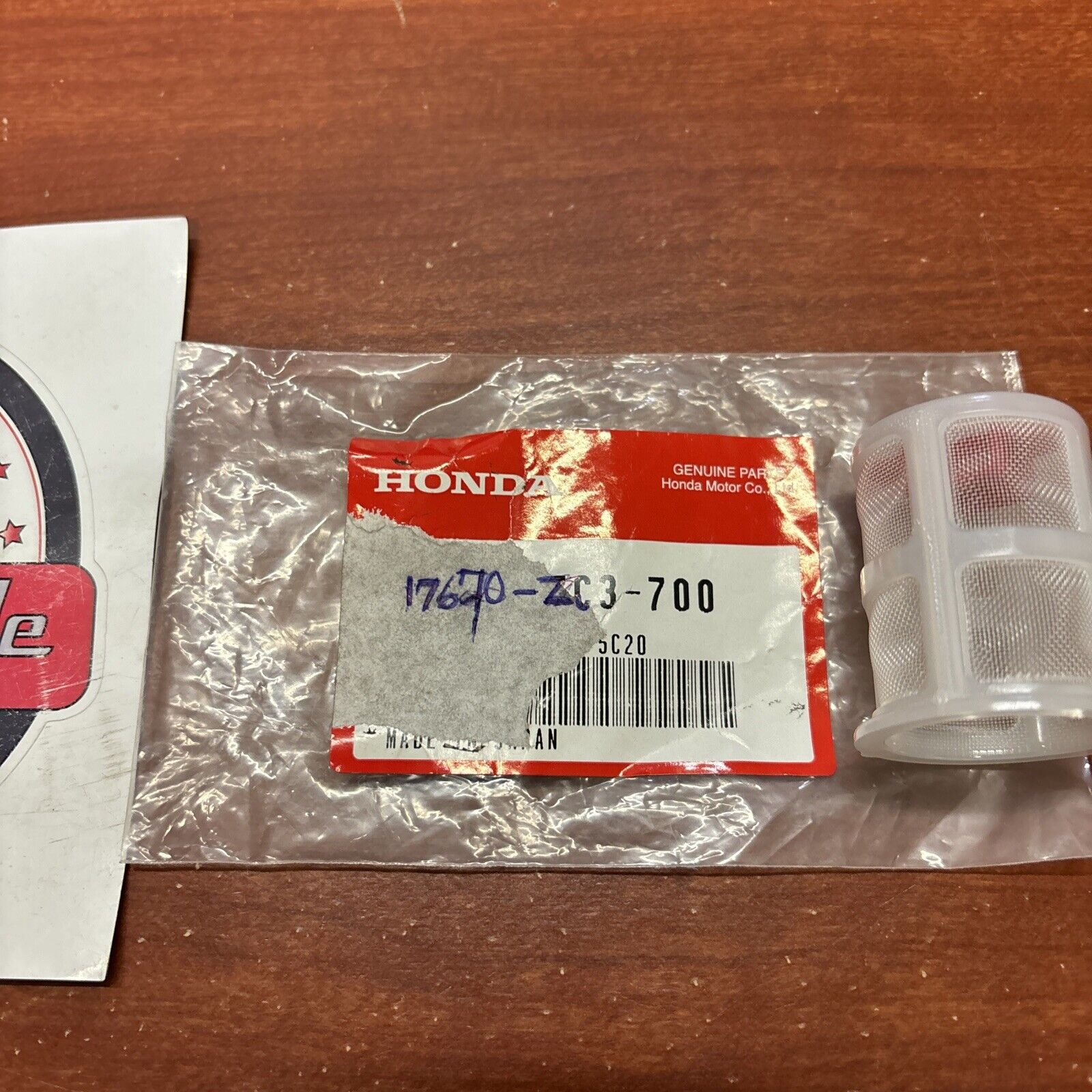 NOS Honda GX100 GXH50 FUEL FILTER 17670-ZC3-700 H167