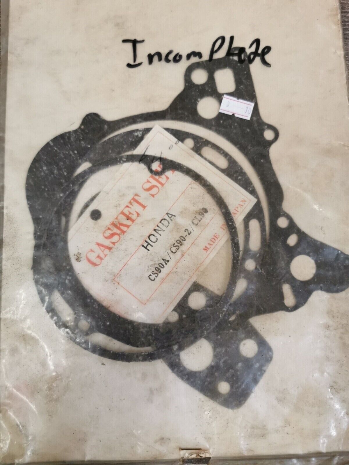 NOS HONDA CS90A CS90-2 CL90 INCOMPLETE GASKET SET J28