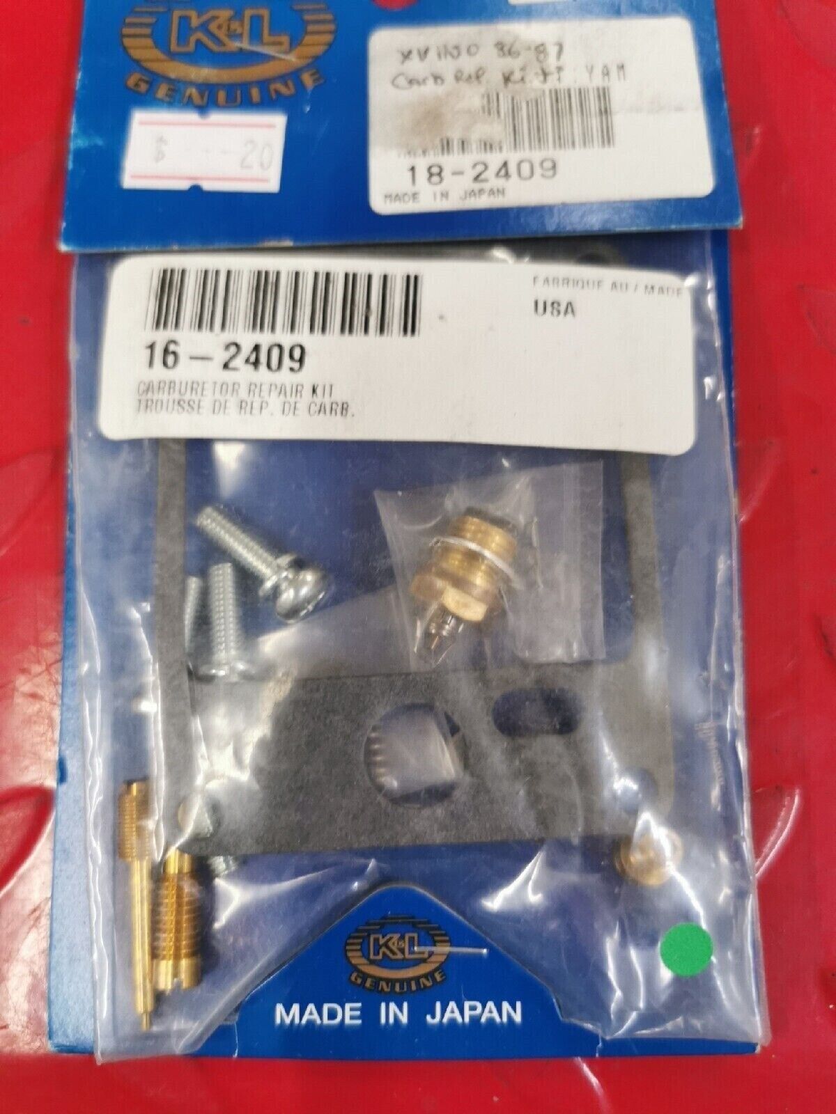 NOS K&L YAMAHA XV1100 1986 1987  Carburetor Carb Repair Rebuild Kits 18-2409 J13