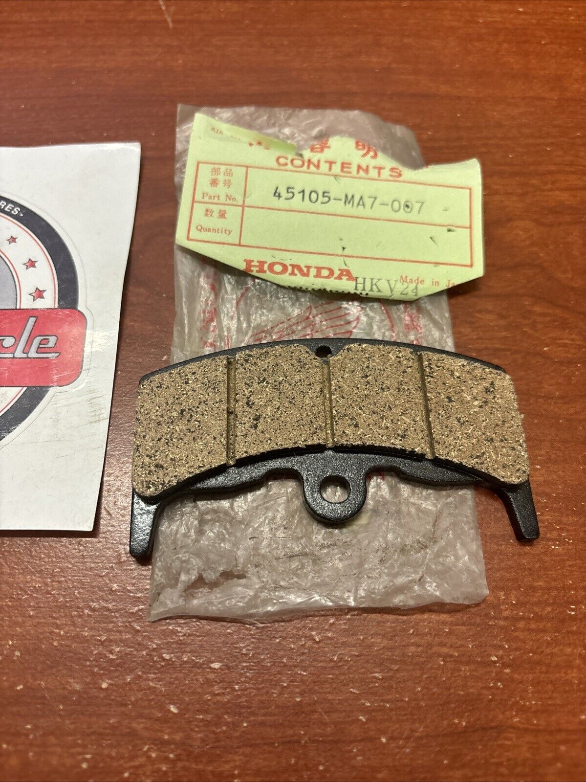 NOS Honda 1982 1983 CBX550F FRONT BRAKE PAD 45105-MA7-007 SUB 45105-MA7-004 H172