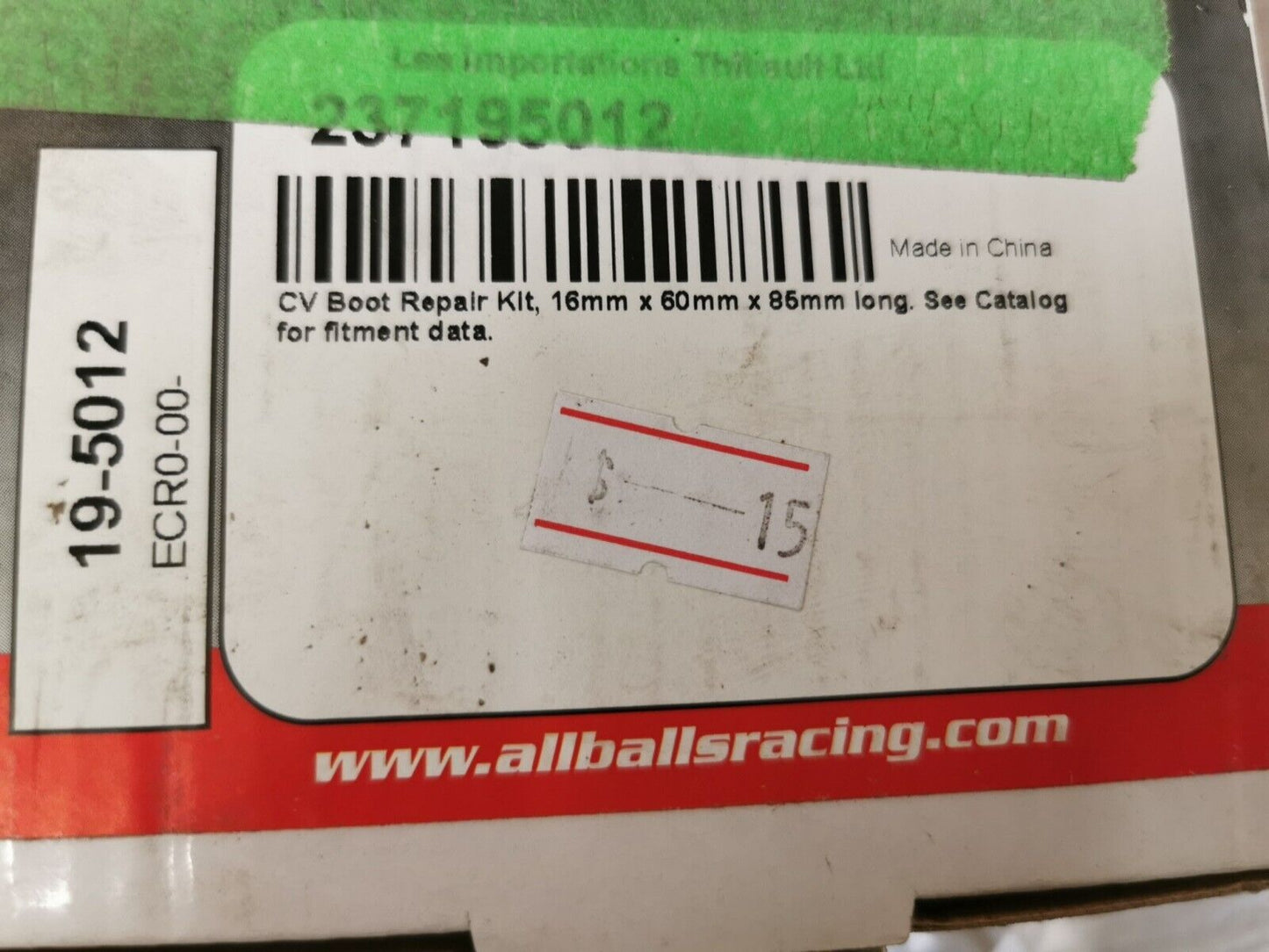 NOS ALL BALLS  KVF300A CV Boot Repair Kit Front Kawasaki KVF300A 19-5012 J52