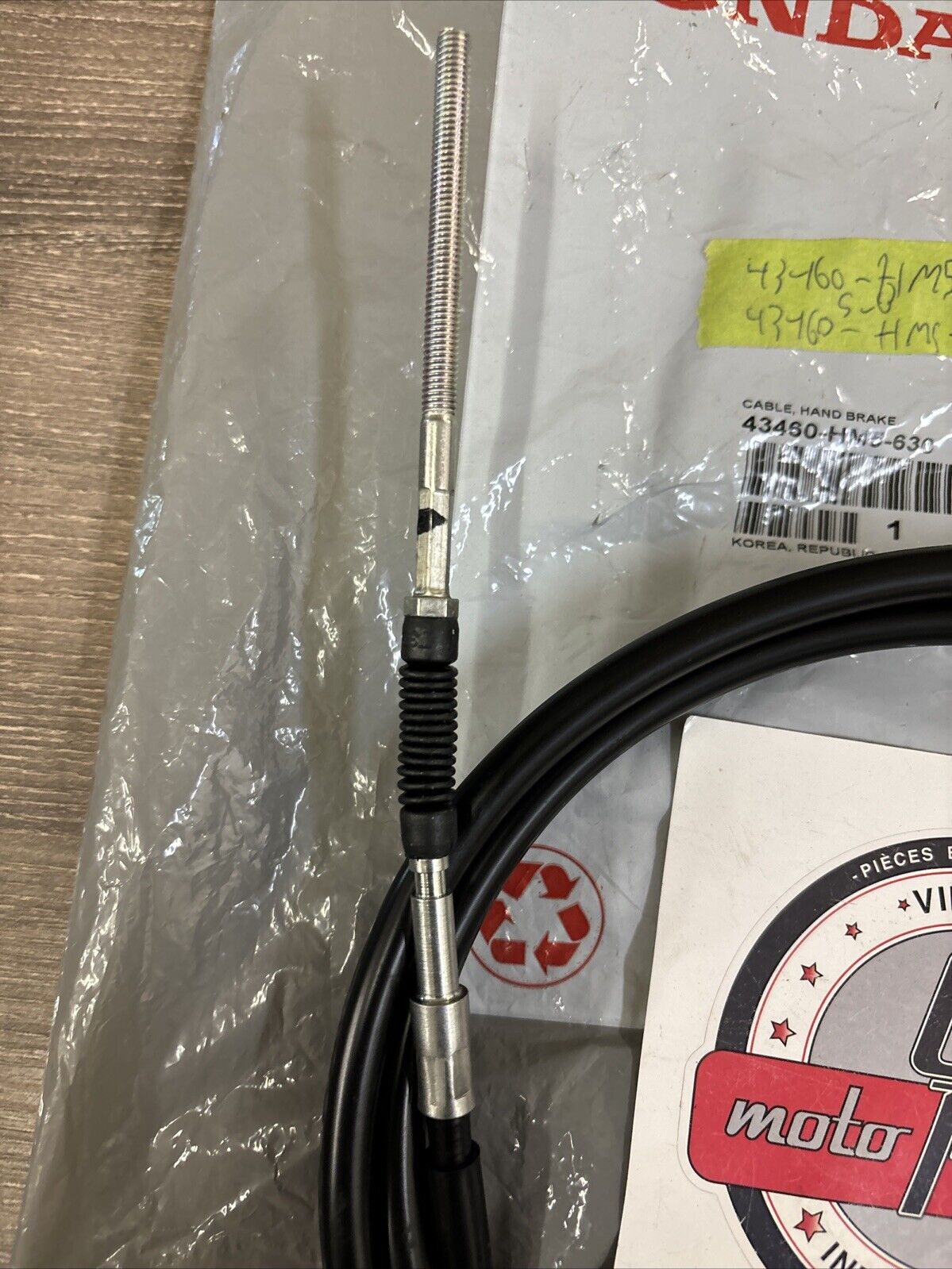 NOS Honda TRX300 TRX300FW HAND BRAKE CABLE 43460-HM5-630 H115