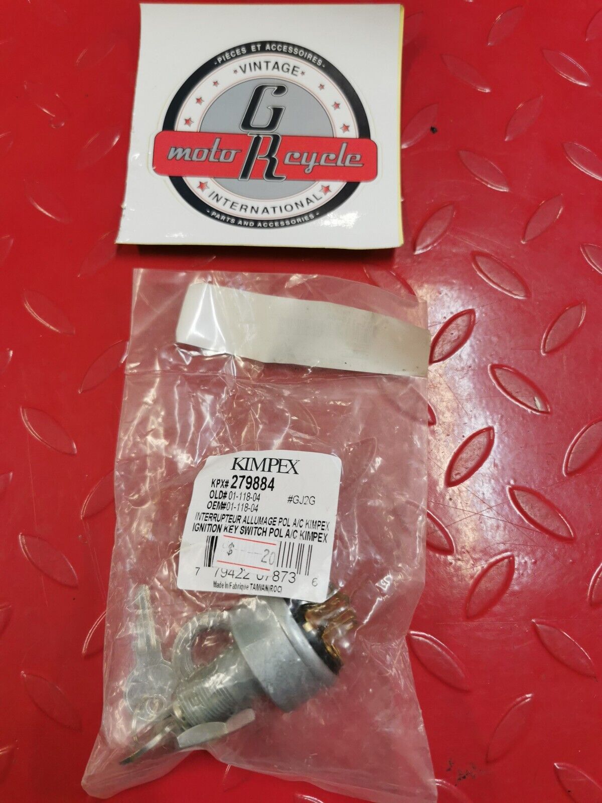 NOS KIMPEX Ignition Key Switch Lock with Key 279884 01-118-04 J3