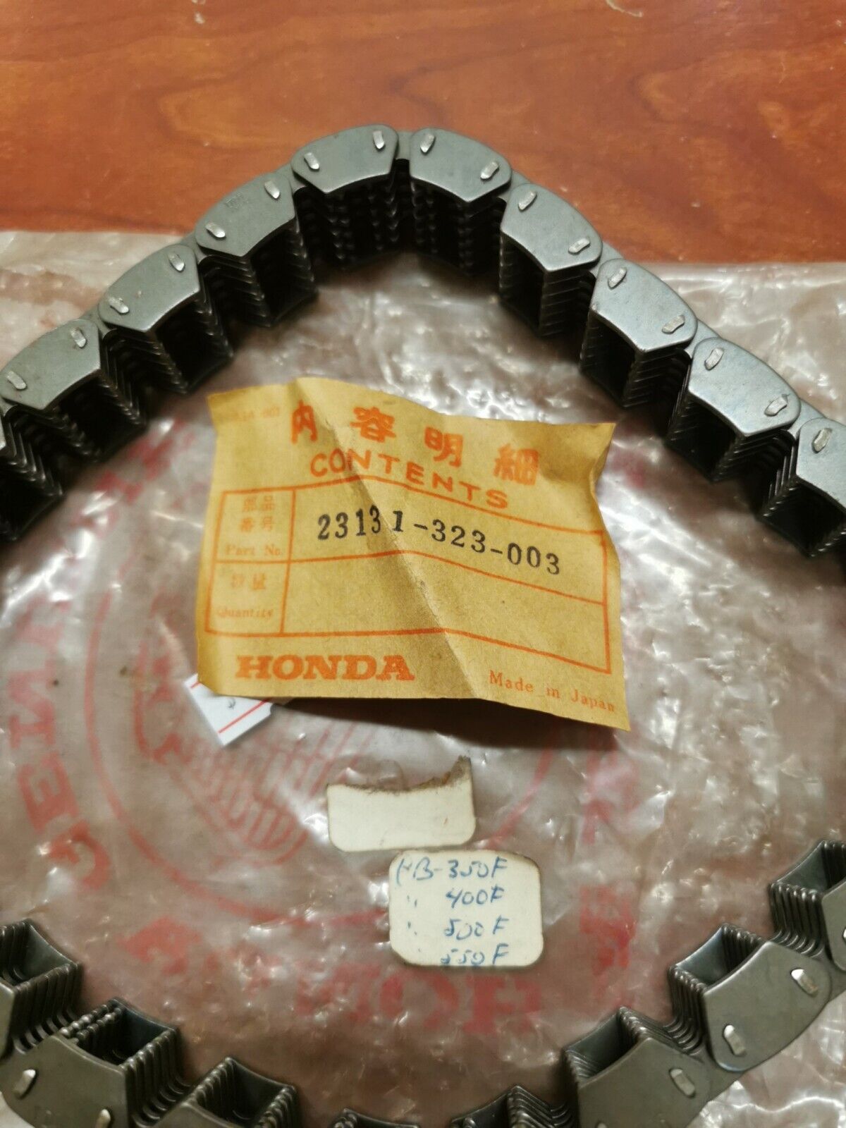 NOS Honda CB550F K CB500 CB400F CB350F PRIMARY DRIVE CHAIN 23131-323-003 H64