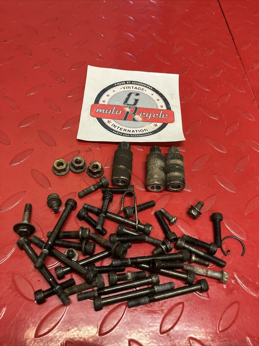 Yamaha DT250 1977 engine motor crankcase cover cylinder hardware nut bolt