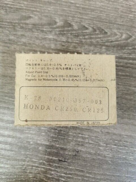 NOS FEW HONDA CR250M CR125M 1973 - 1976  BREAKER CONTACT 30210-357-003 J60