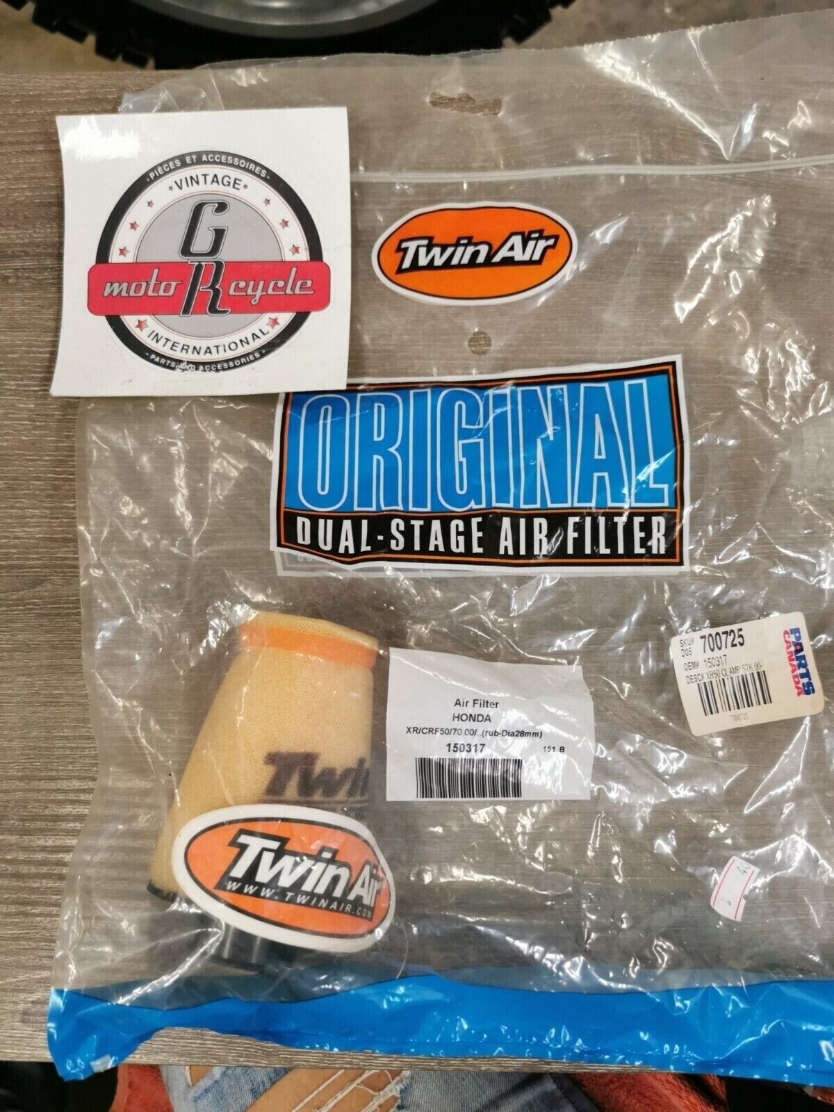 NOS TWIN AIR HONDA XR50 CRF50 CRF70 Air Filter Twin Air 150317 J31