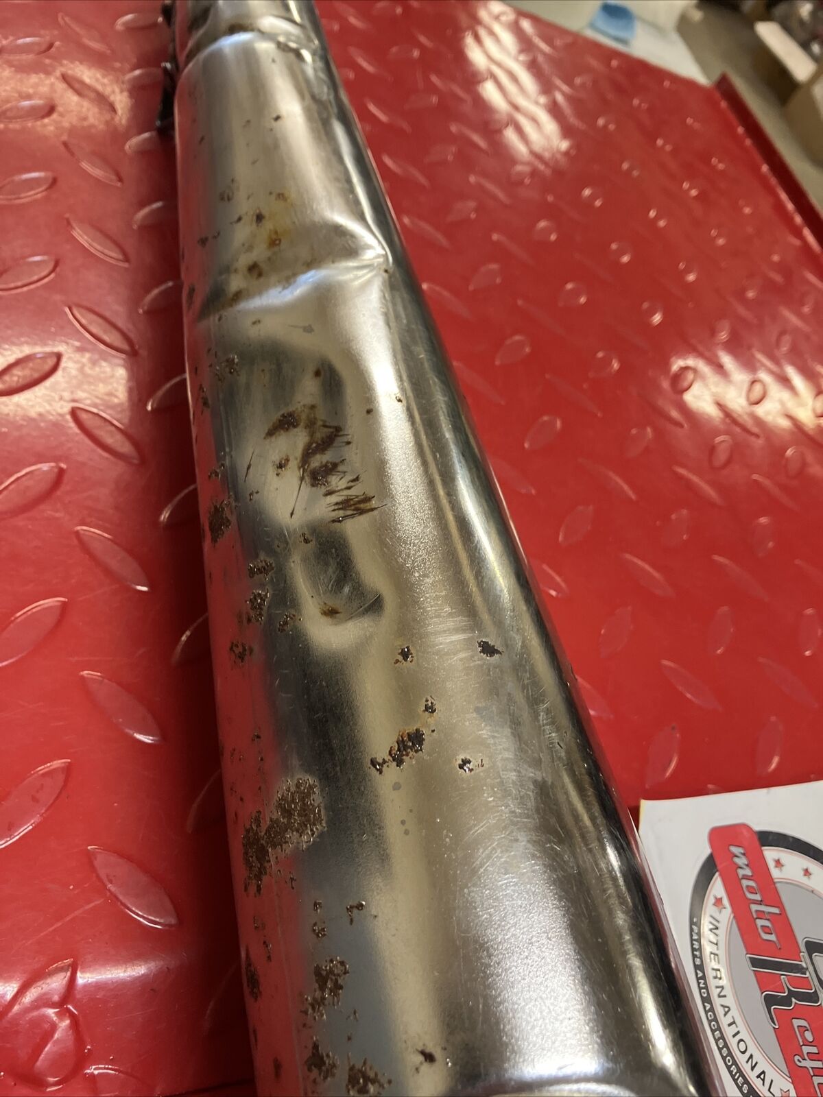 Yamaha RD400 1977 Left exhaust pipe silencer 1976 1978 2