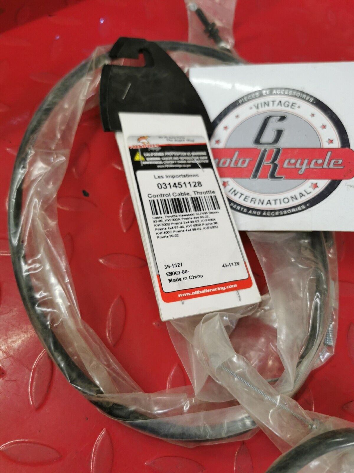 NOS ALL BALLS KAWASAKI KLF400 KVF300 KVF400 THROTTLE CONTROL CABLE 45-1128 J16