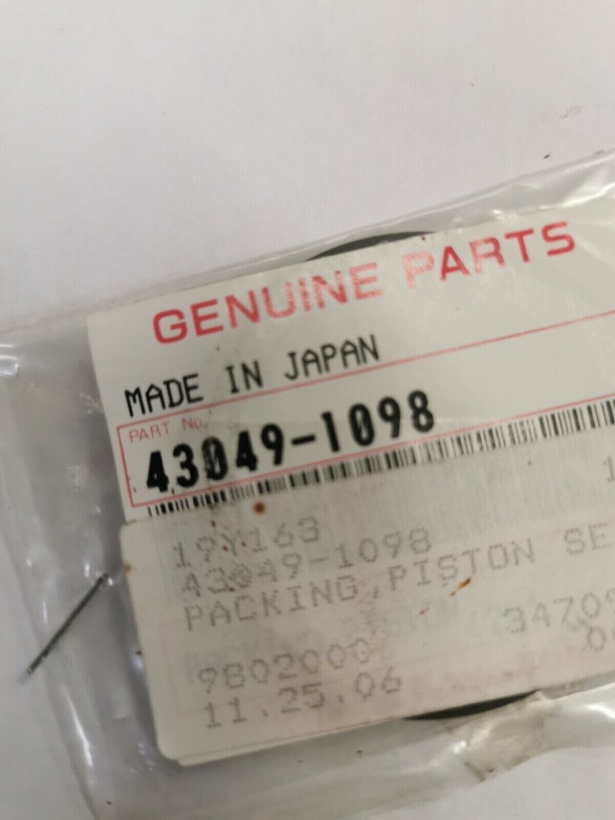 NOS KAWASAKI VULCAN EN500 VN750  ZG1200 PISTON SEAL PACKING 43049-1098 K32