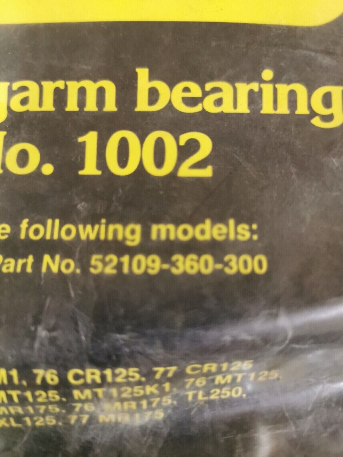 NOS DUCKWORTH CR125 MT125 TL250  SWINGARM BEARING 1002  52109-360-300 J19