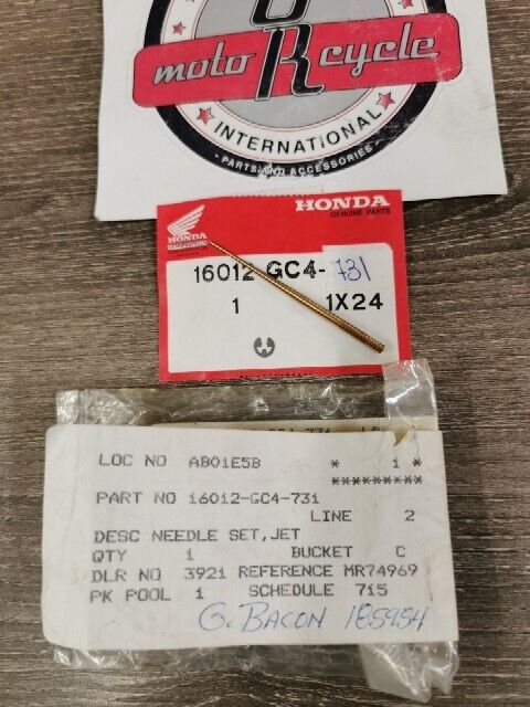 NOS HONDA CR80R 1984 Needle Set Jet 16012-GC4-731 H110